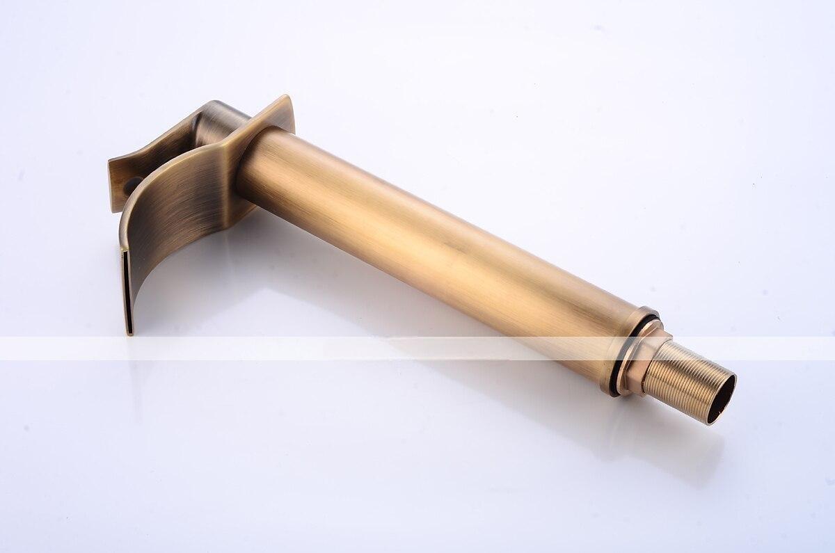 Antique Copper Bathroom Sink Faucet,Golden Waterfall Single Handle One Hole Bath Taps with Hot and Cold Water Switch 2025 - CAD $111.99 –P6