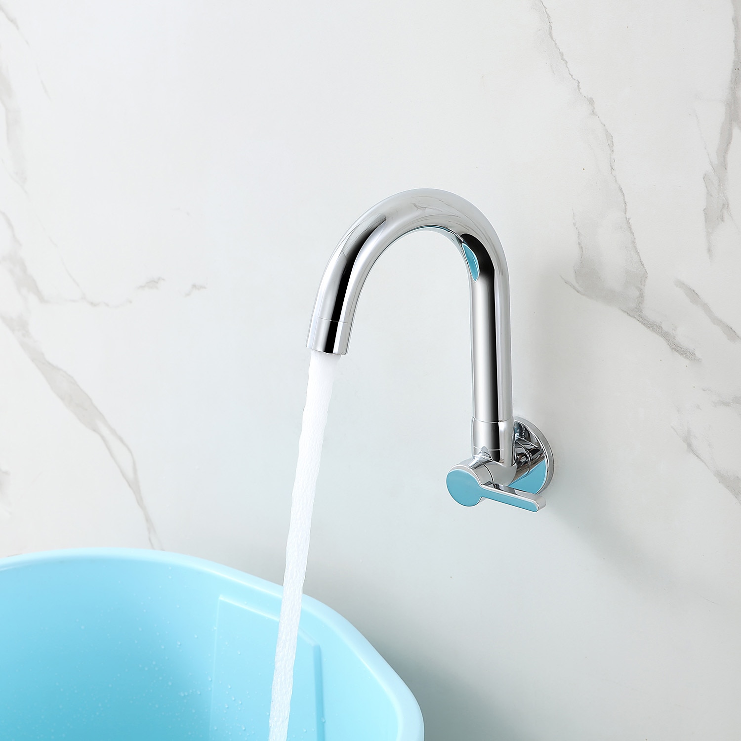 Kitchen faucet - Single Handle One Hole Chrome / Nickel Brushed / Painted Finishes Bar /Prep Wall Mounted Contemporary Kitchen Taps for Cold or Hot Water Only 2025 - CAD $30.99 –P2