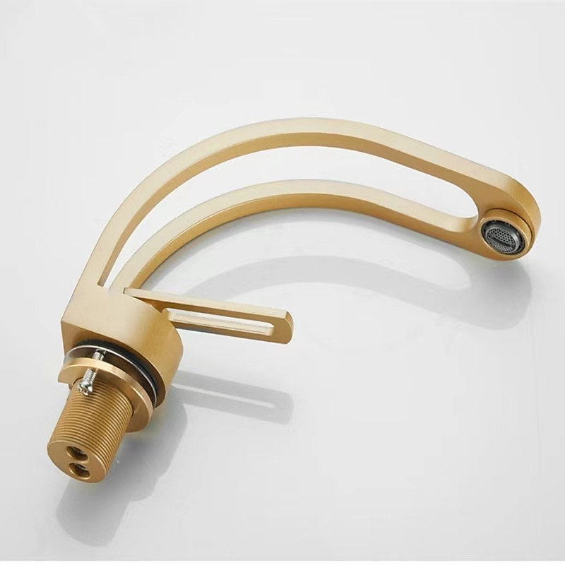 Basin Sink Mixer Taps, Deck Mounted Bathroom Sink Faucet, Brass Sinlge Handle with Hot and Cold Hose, One Hole Vessel Water Tap Chrome Black White Grey 2025 - CAD $143.99 –P5