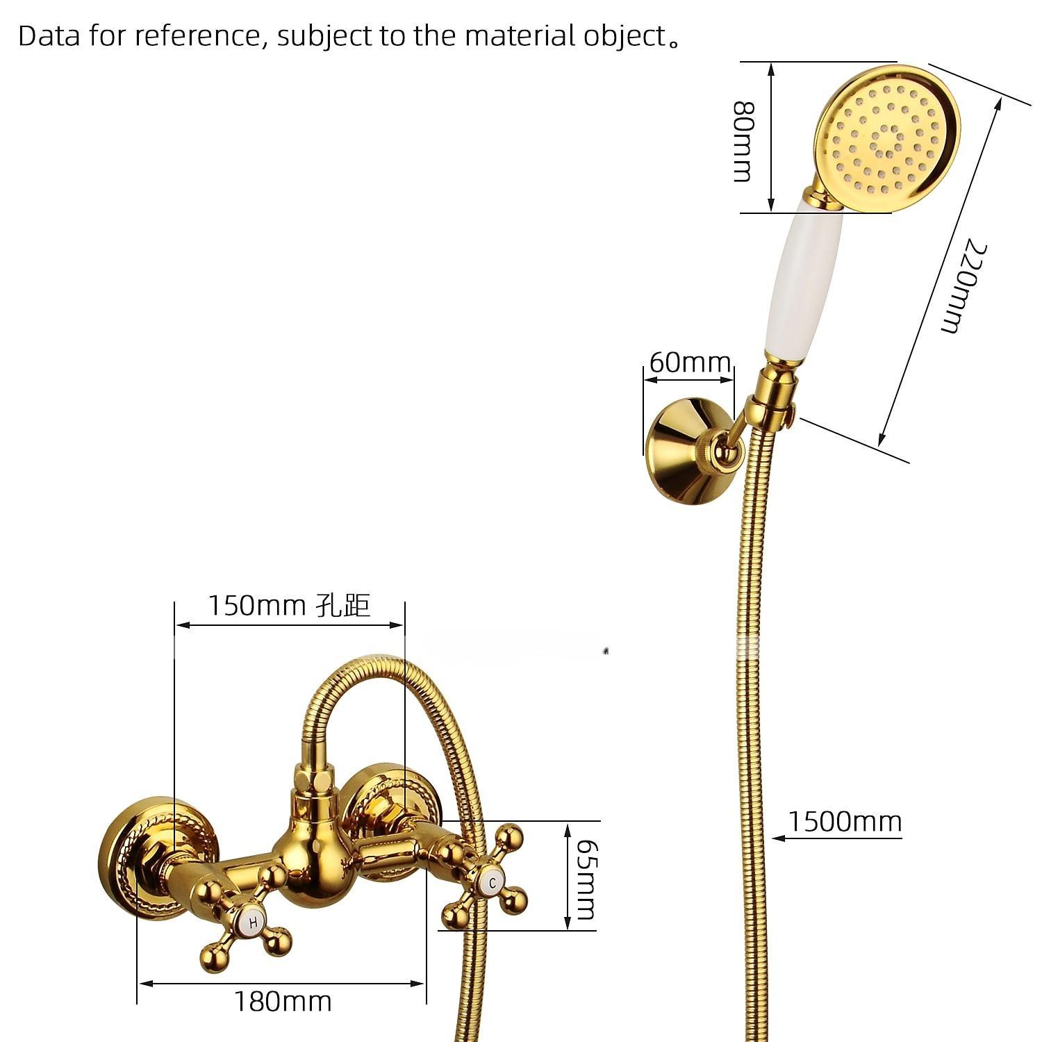 Shower Faucet Set Handshower Included Vintage Style/Country Brass/Electroplated Mount Outside Ceramic Valve Bath Shower 2025 - CAD $143.99 –P12
