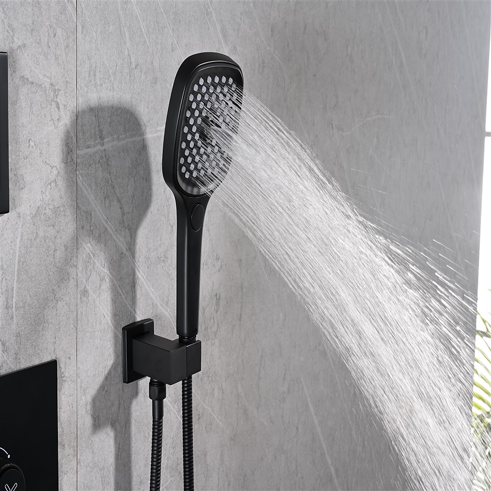 Shower FaucetRainfall Shower Head System / Thermostatic Mixer valve Set - Rainfall Shower Contemporary Painted Finishes Mount Inside Brass Valve Bath Shower Mixer Taps 2025 - CAD $956.99 –P3