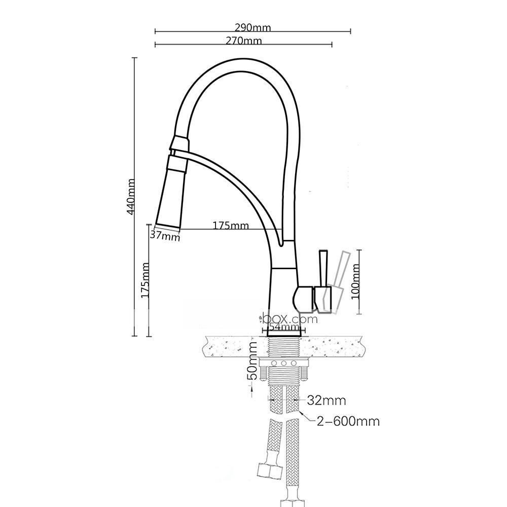Kitchen faucet - Single Handle One Hole Electroplated Pull-out / Pull-down Vessel 2025 - CAD $143.99 –P2