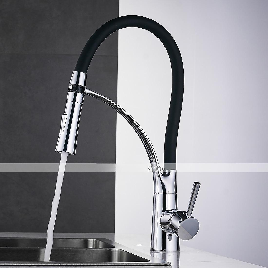 Kitchen faucet - Single Handle One Hole Electroplated Pull-out / Pull-down Vessel 2025 - CAD $143.99 –P3