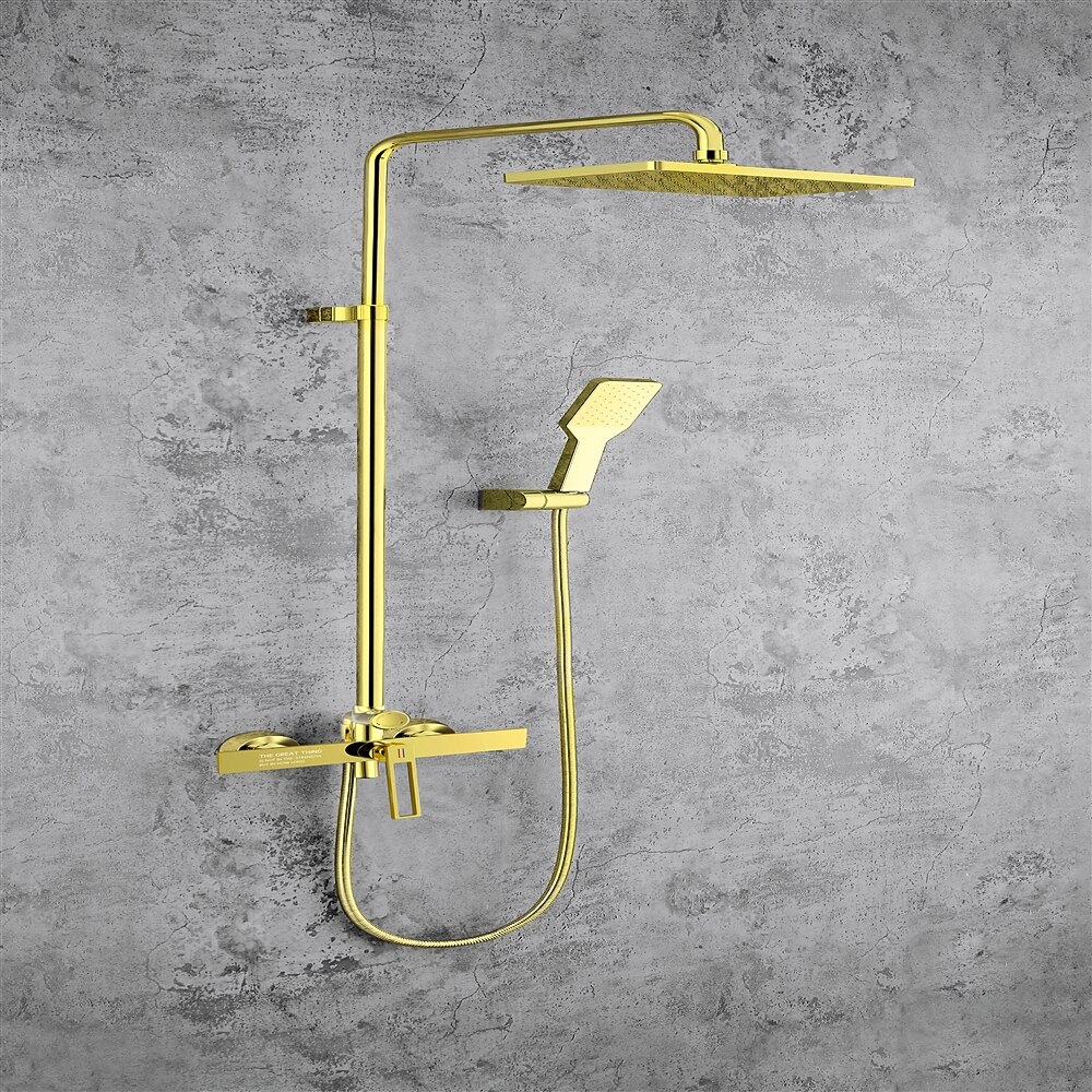 Shower FaucetShower System Set - Handshower Included Contemporary Chrome / Electroplated / Painted Finishes Mount Outside Ceramic Valve Bath Shower Mixer Taps 2025 - CAD $366.99 –P10