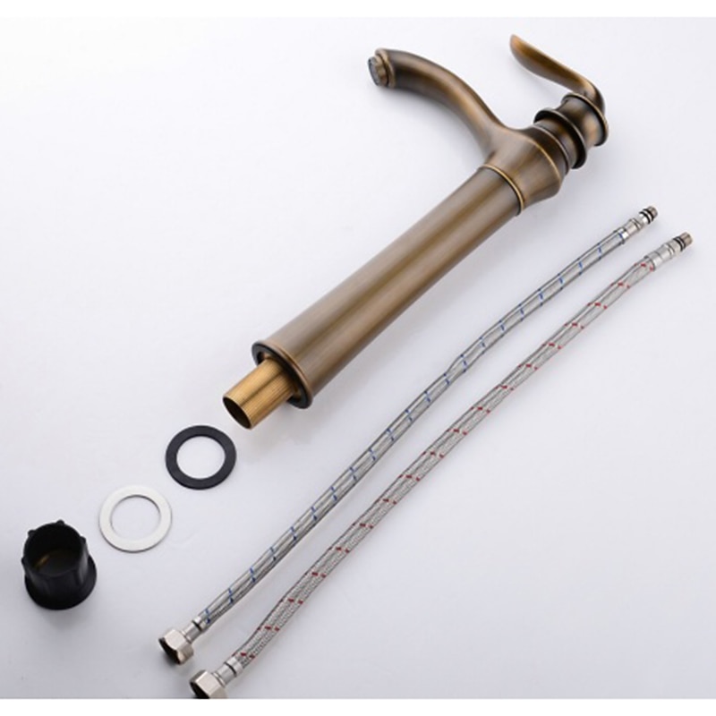 Bathroom Sink Faucet - Classic Antique Brass Free Standing Single Handle One HoleBath Taps 2025 - CAD $159.99 –P11