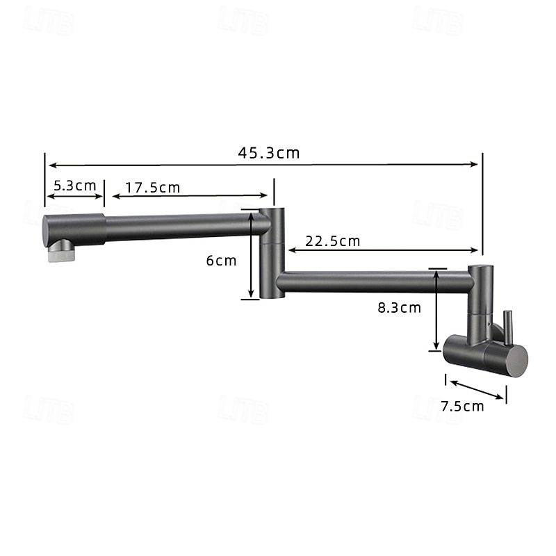 Kitchen faucet - Single Handle One Hole Nickel Brushed / Stainless Steel Standard Spout / Pot Filler Wall Mounted Modern Contemporary Kitchen Taps 2025 - CAD $143.99 –P7