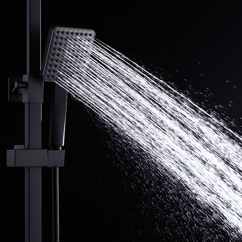 Shower System Faucet Set Wall Mounted 9 inch Rainfall Shower Head Handshower Handheld Sprayer with Holder Electroplated / Painted Finishes Mount Inside Ceramic Valve Bath Shower 2025 - CAD $328.99 –P13