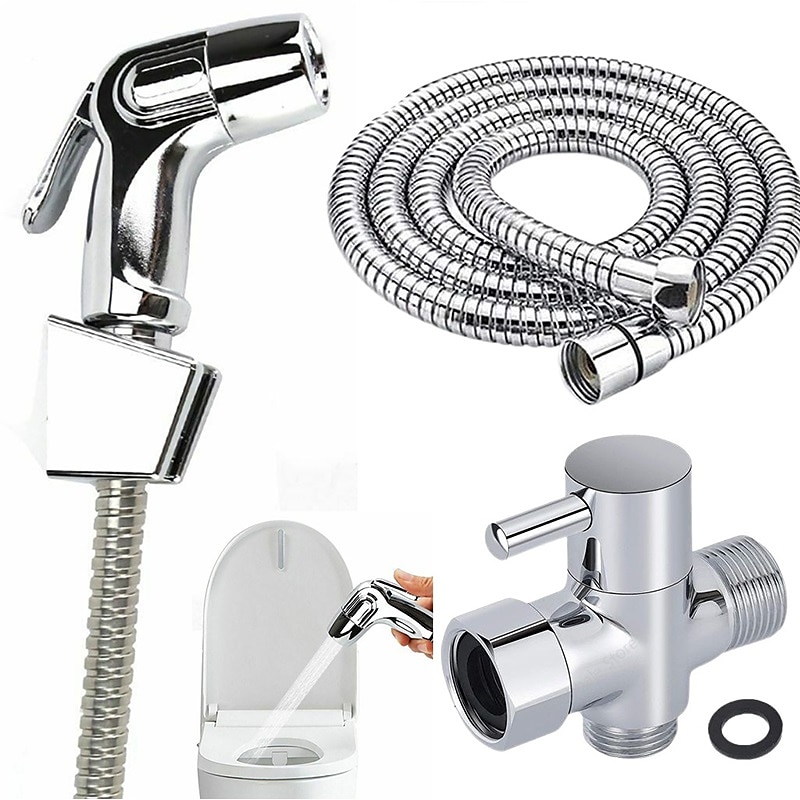 Handheld Toilet Bidet Sprayer Set Kit Stainless Steel Hand Bidet Faucet for Bathroom Handheld Shower Head Nozzle Hose Set Toilet Sprinkler Docking Hand Shower Head Handheld Toilet Sprayer Accessories 2025 - CAD $36.99 –P1