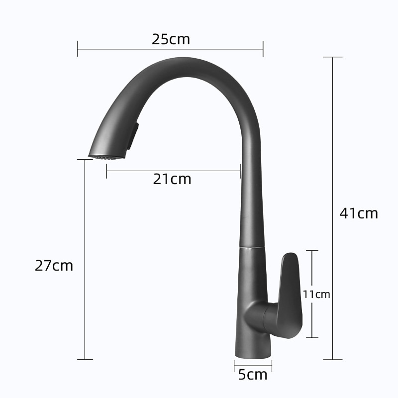 Kitchen Faucet with Pull-out Spray 360° Rotated Single Handle One Hole Minimalist Modern Contemporary Kitchen Taps 2025 - CAD $127.99 –P4