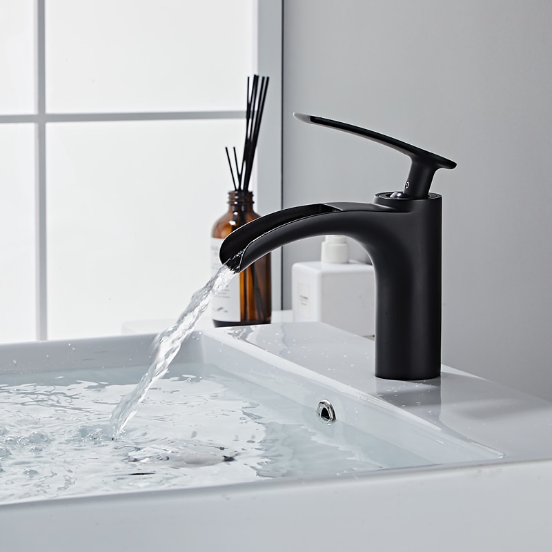 Bathroom Sink Faucet - Waterfall Electroplated Centerset Single Handle One HoleBath Taps 2025 - CAD $95.99 –P6