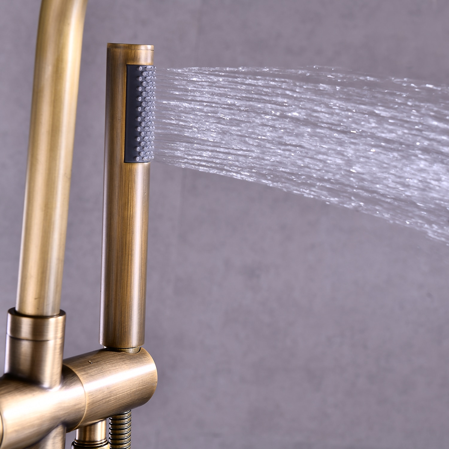 Bathtub Faucet Floor Mount Freestanding Bath Tub Filler Mixer Taps Brass 360 Swivel High Arc Spout Standing Shower Clawfoot Tub with Handheld Shower Mixer Taps 2025 - CAD $295.99 –P16