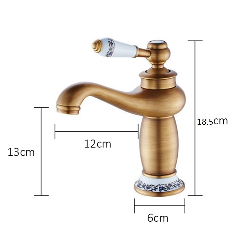 Brass Bathroom Sink Faucet,Ti-PVD Finish Single Handle One Hole Bath Taps with Hot and Cold Switch and Ceramic Valve 2025 - CAD $84.99 –P2