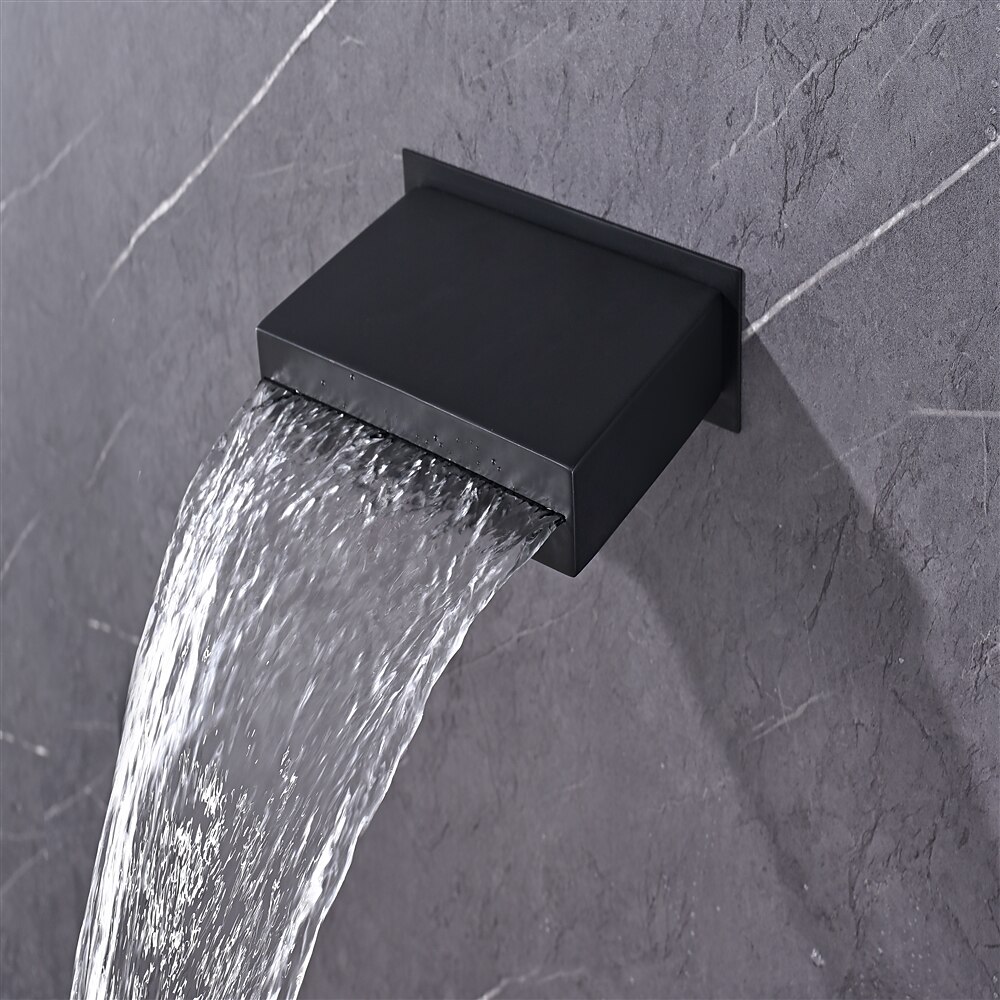 Shower FaucetRainfall Shower System 5-Function Thermostatic Mixer valve Body Jet Massage Set Rainfall Shower Multi Spray Shower Waterfall Contemporary Painted Finishes Mount Inside Brass Valve 2025 - CAD $1275.99 –P10