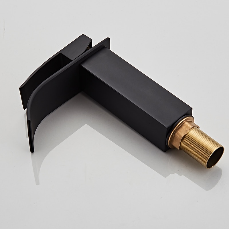 Waterfall Bathroom Sink Mixer Faucet Tall Short, Mono Wash Basin Single Handle Basin Taps, Washroom with Hot and Cold Hose Monobloc Vessel Water Brass Tap Deck Mounted Golden Black 2025 - CAD $83.18 –P9