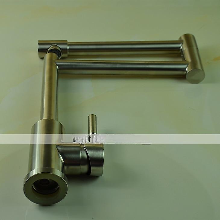 Kitchen FaucetModern Style Stainless Steel Single Handle One Hole Nickel Brushed Pot Filler Deck Mounted Retro Kitchen Taps With Hot and Cold Water 2025 - CAD $127.99 –P5