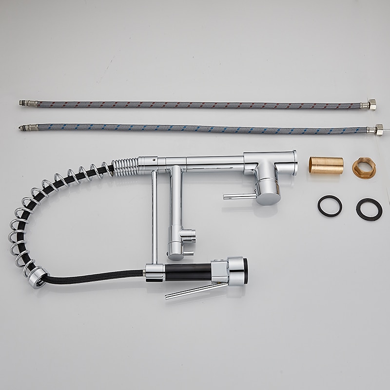 Kitchen Sink Mixer Faucet Pull Down Sprayer Single Lever Pull Out Taps 360 ° Swivel Cold Hot Water Brass Tap Golded Chrome Black 2025 - CAD $143.99 –P15