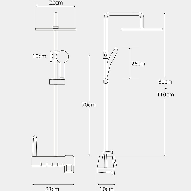 Shower System Faucet Set Wall Mounted 9 inch Rainfall Shower Head Handshower Handheld Sprayer with Holder Electroplated / Painted Finishes Mount Inside Ceramic Valve Bath Shower 2025 - CAD $328.99 –P1