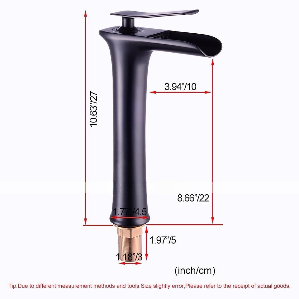 Brass Faucet Set,Waterfall Black Oxide Finish Deck Mounted Single Handle One Hole Bath Taps with Hot and Cold Switch 2025 - CAD $143.99 –P1