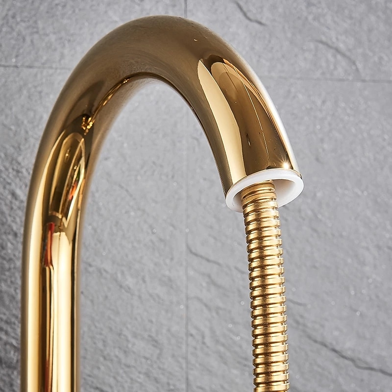 Kitchen Faucet with Pull-out SprayBrass 2-modes Single Handle One Hole Modern Style Kitchen Taps with Hot and Cold Switch 2025 - CAD $159.99 –P2