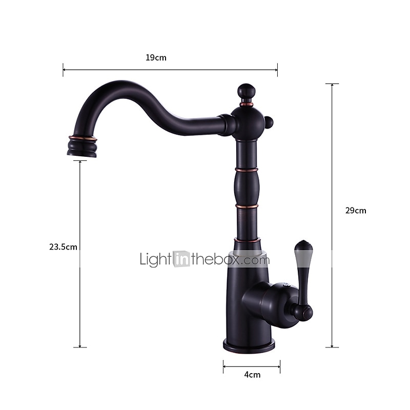 Kitchen FaucetORB Rotatable Retro Style Single Handle One Hole Standard Spout Centerset Contemporary Antique Kitchen Taps with Hot and Cold Switch 2025 - CAD $111.99 –P1