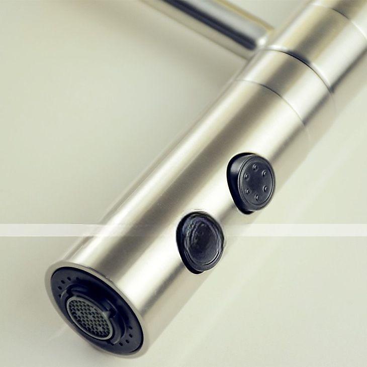 Single Handle Kitchen FaucetOne Hole Nickel Brushed Pull-out/Pull-down Rotatable Vessel Stainless Steel Contemporary Kitchen Taps with Cold and Hot Water 2025 - CAD $127.99 –P6