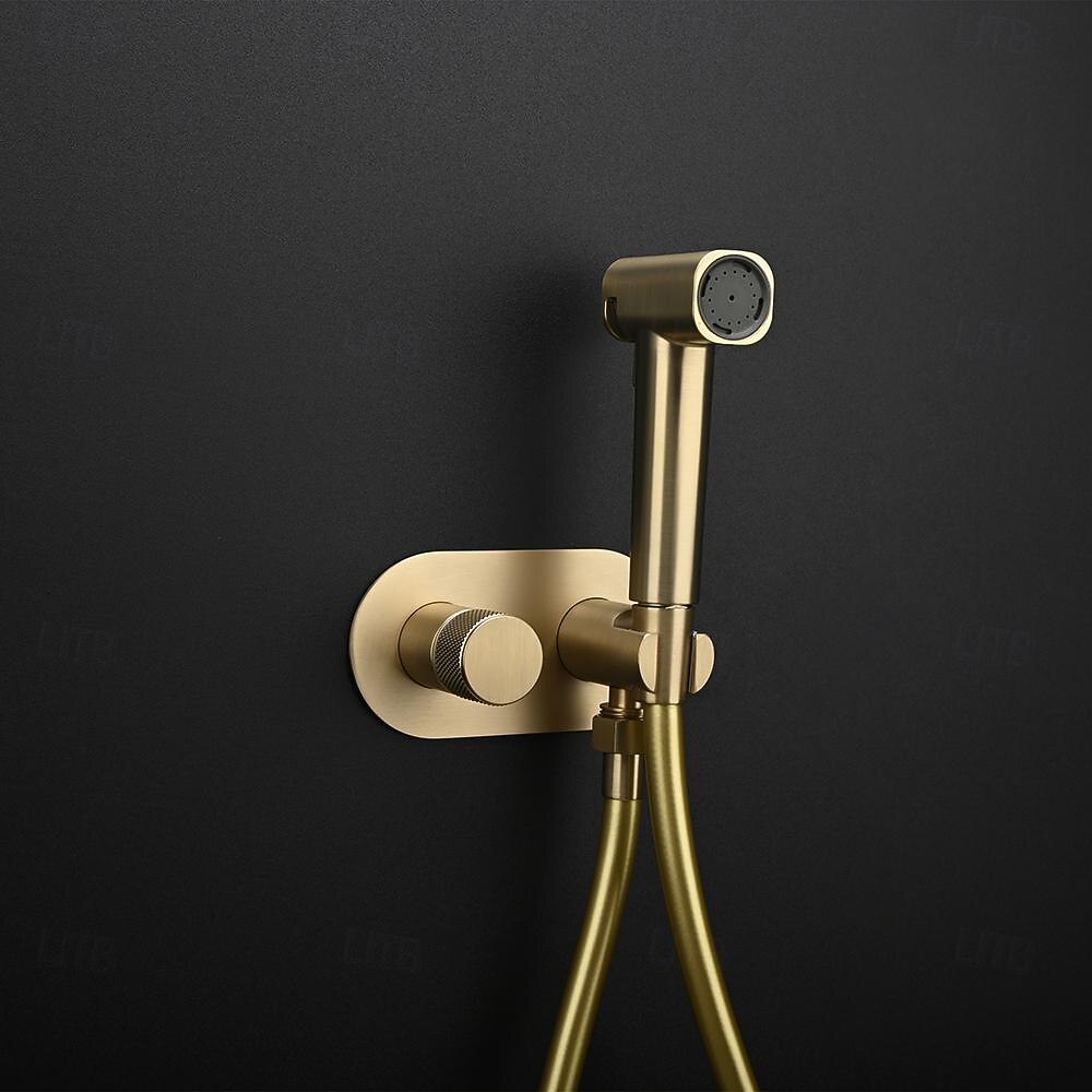 Concealed Bidet Sprayer 2Functions Water Flow Brass Valve Button Adjustable Cold/ Hot Mixer PVC HoseBrushed Gold Grey White 2025 - CAD $191.99 –P2