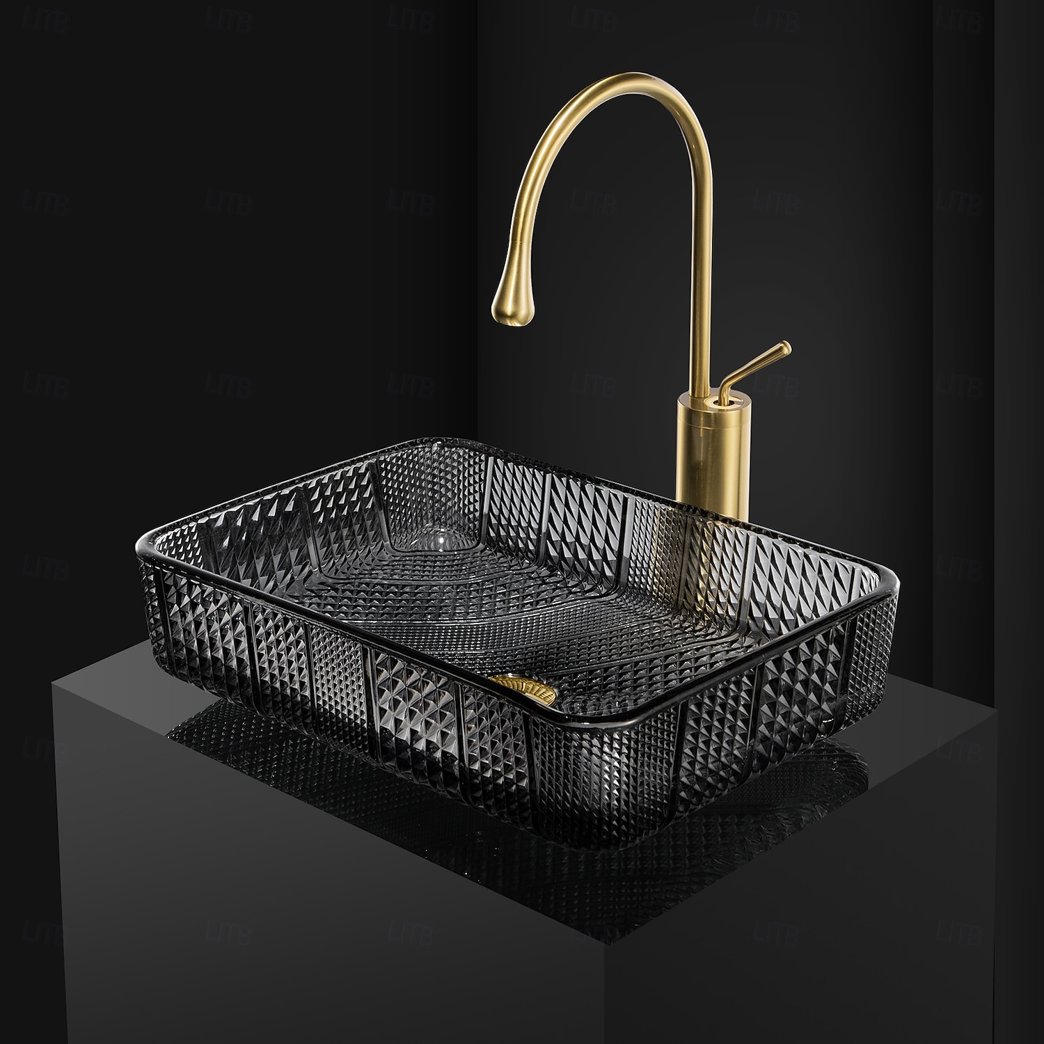 Vessel Sink for Bathroom Modern Rectangular Bathroom Vanity Sinks Above Counter Glass Countertop Basin sink 2025 - CAD $478.99 –P4