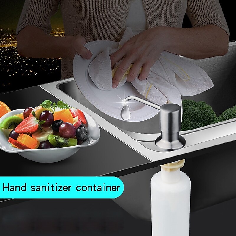 Kitchen Faucet with Pullout Spray and Soap Dispenser Sets Single Handle Two Holes Pull Out/Rotatable/Multifunction Standard Spout Brass Tall-High Arc Deck Mounted Kitchen Faucet 2025 - CAD $159.99 –P5
