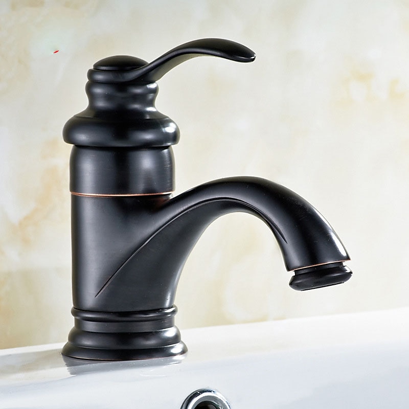 Single Handle Bathroom Faucet,Brass One Hole Waterfall/Centerset, Brass Traditional Bathroom Sink Faucet Contain with Cold and Hot Water 2025 - CAD $79.99 –P8