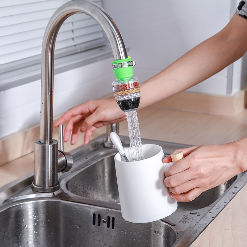 Six-Layer Adjustable Faucet Filter Water Purifier Household Bathroom Kitchen Tap Water Filter Splash-Proof Water Faucet Shower 2025 - CAD $6.99 –P11