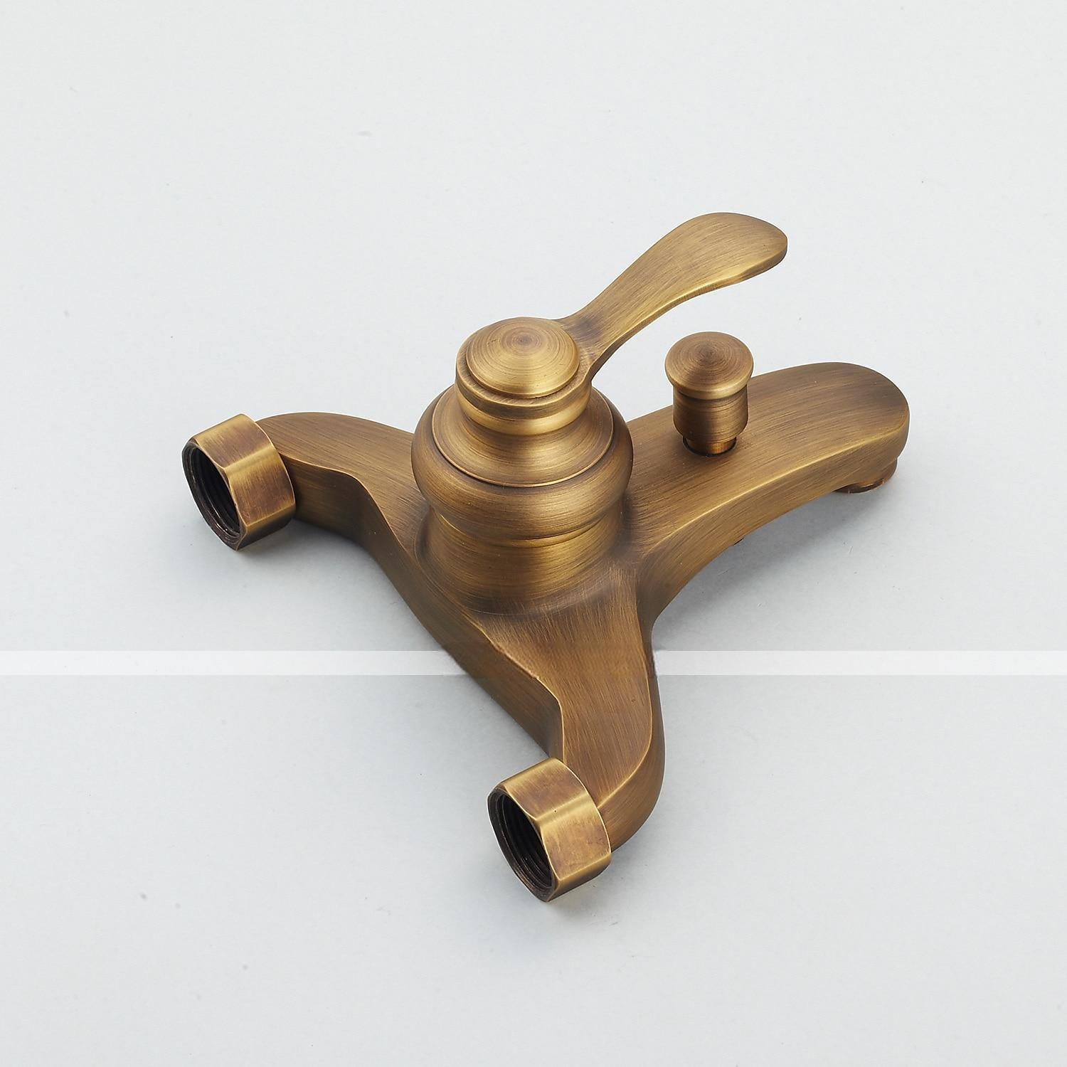 Shower Faucet Set Handshower Included Vintage Style/Country Brass Mount Outside Ceramic Valve Bath Shower Mixer Taps/Single Handle/Yes/Single Handle Three Holes 2025 - CAD $151.99 –P3