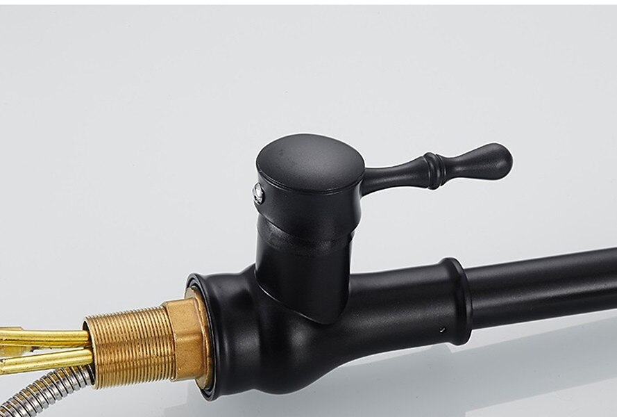 Kitchen Faucet with SprayerBrass 2-Function Outlet Single Handle One Hole Electroplated Pull-out Kitchen Taps 2025 - CAD $103.99 –P8