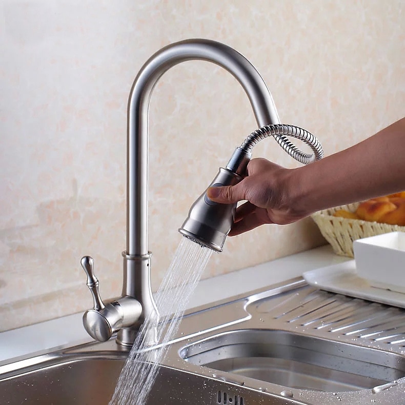 Kitchen Faucet Head Replacement Black Chrome Brushed Pull Out Faucet Sprayer Head Nozzle Attachment Fittings Accessories Aeration Spray Splash-proof Spout Adapter 2025 - CAD $27.99 –P7
