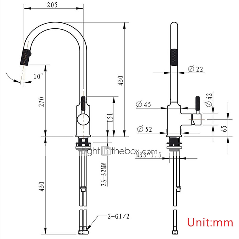 Kitchen Sink Mixer Faucet Pull Out 360 swivel Single Lever Handle Brushed Solid Brass Taps Cold Hot Hose One Hole with Pull Down Sprayer Black Gold Faucets 2025 - CAD $135.99 –P1