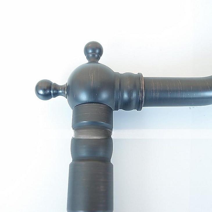 Traditional Brass Bathroom Sink Faucet,Black Oil-rubbed Bronze Deck Mounted Two Handles One Hole Bath Taps with Zinc Alloy Handle,Hot and Cold Switch and Ceramic Valve 2025 - CAD $103.99 –P1