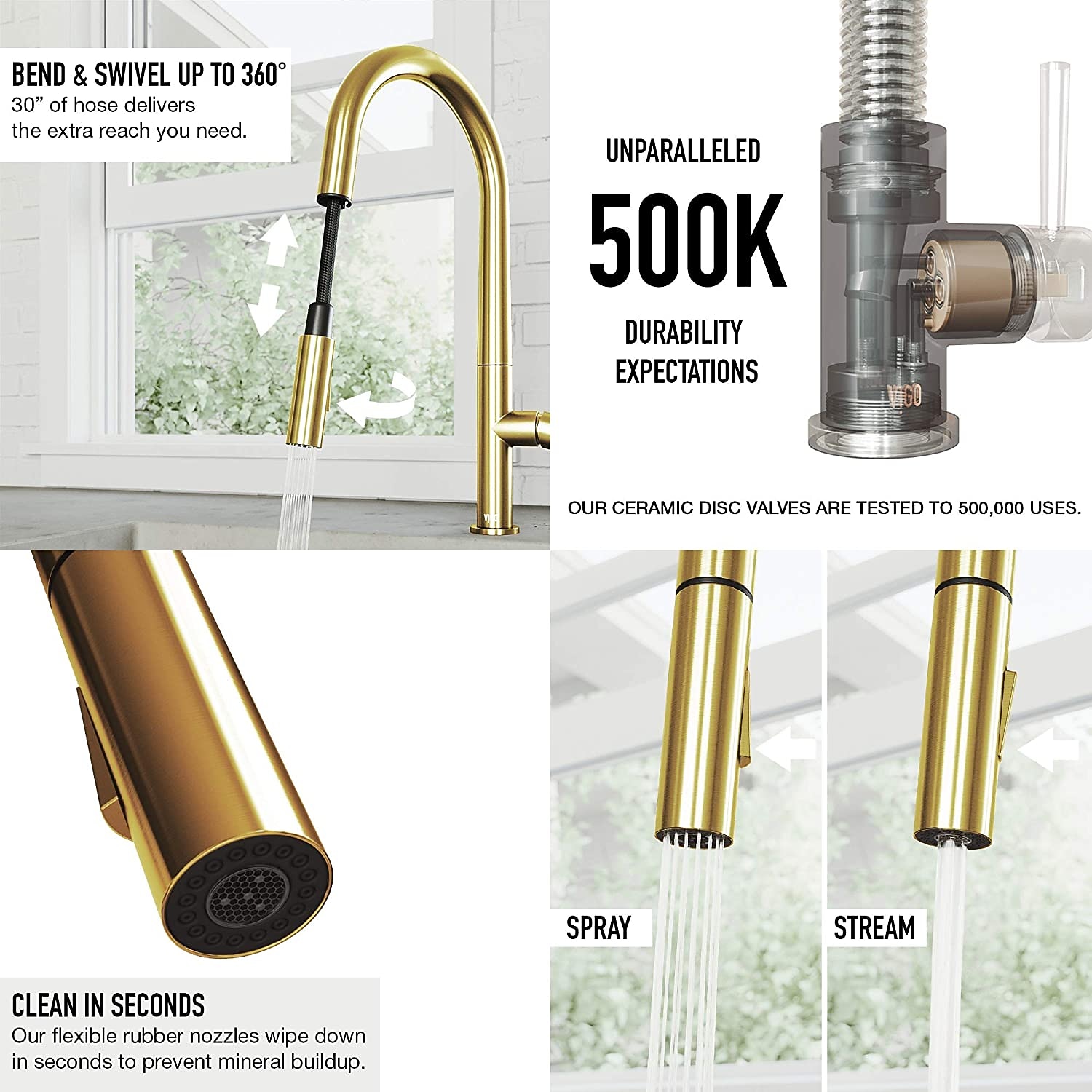 Kitchen FaucetRotatable Pull-out/Pull-down Brass High Arc Nickel Brushed/Painted Finishes Single Handle One Hole Kitchen Taps with Hot and Cold Switch 2025 - CAD $151.99 –P1