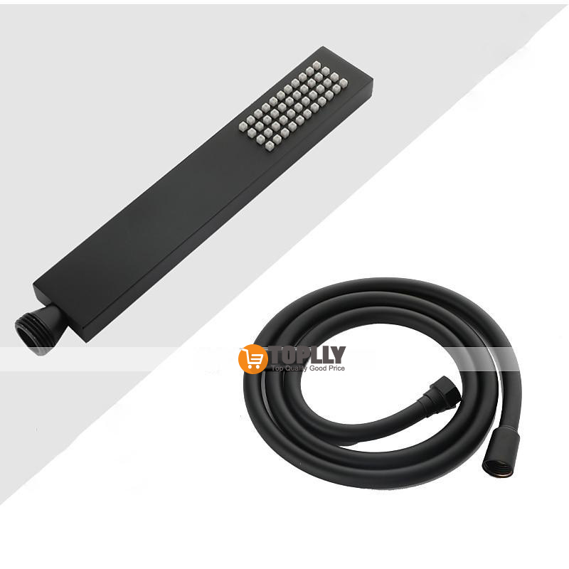 Bathtub Faucet Black Wall Mounted Bathroom Faucet Bath Roman Tub Filler Mixer Tap Brass 2 Hole Sprayer with Cold Hot Water Hose 2025 - CAD $446.99 –P11