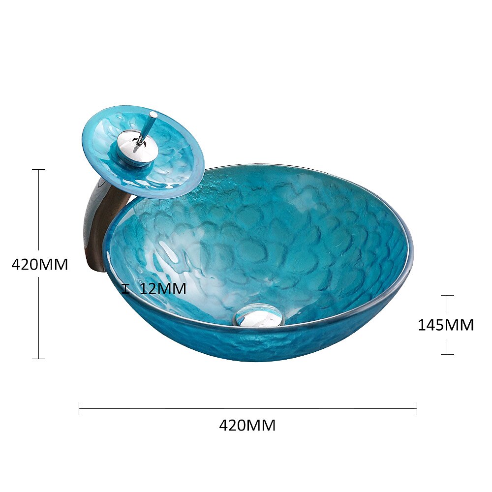 Bathroom Sink / Bathroom Faucet / Bathroom Mounting Ring Vanity Wash Basin - Tempered Glass Round Vessel Sink 2025 - CAD $311.99 –P7