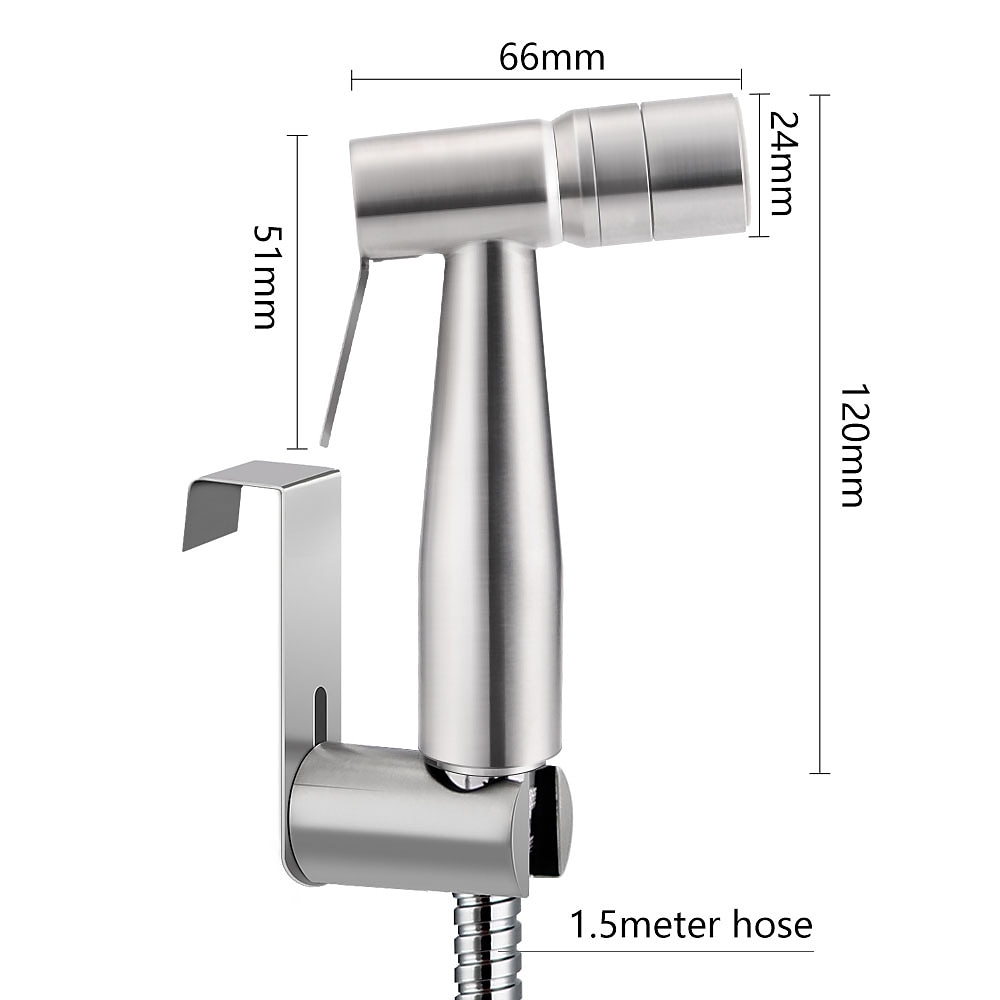 Two Ways 304 Stainless Steel Toilet Handheld Shattaf Bidet Sprayer Shower Heads Set Shower Faucet Accessories Muslim Shower G1/2 or G7/8 2025 - CAD $47.99 –P1