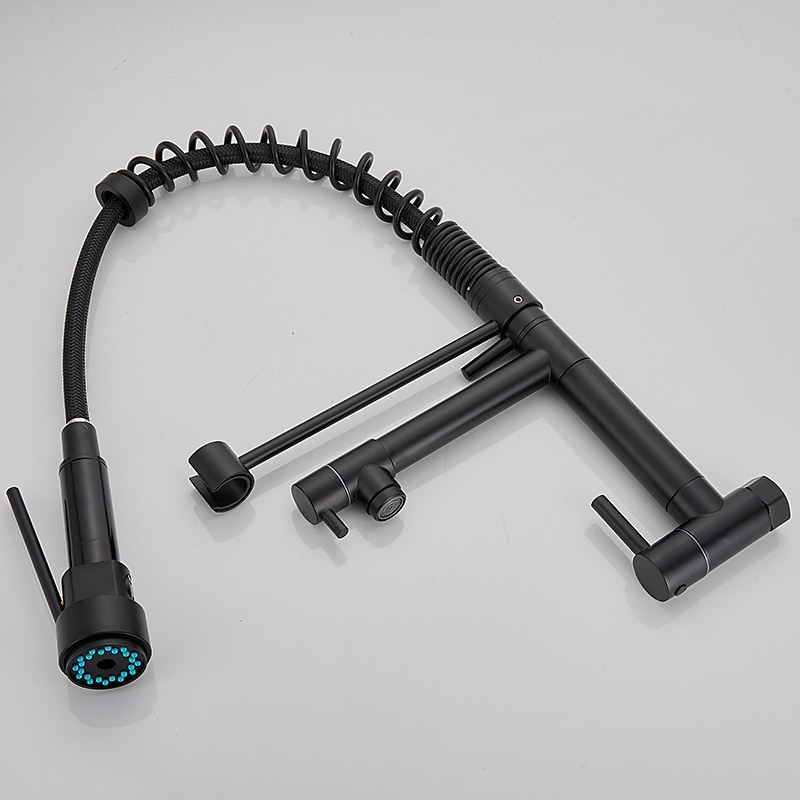 Wall Mounted Kitchen Sink Faucet Only Cold Water Pull Down Sprayer 360 Swivel Pull Out Kitchen Taps 2 Sprayer Mode Vessel Water Tap Gold Black Chrome 2025 - CAD $159.99 –P10