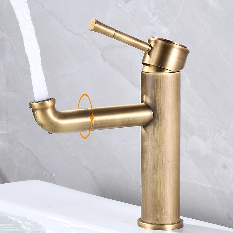 Bathroom Sink Faucet - Pull Out Oil-Rubbed Bronze / Antique Brass Centerset Single Handle One Holebath Taps 2025 - CAD $111.99 –P7
