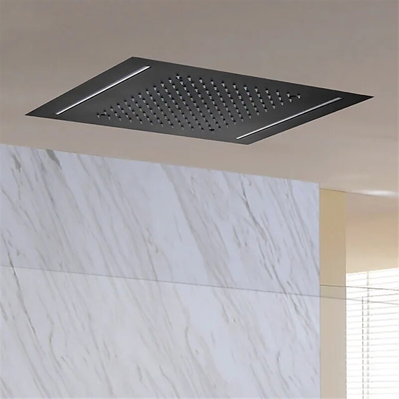 Shower Faucet500*360 Matte Black Bathroom Faucet Rain Shower Complete with Multi-color LED Stainless Steel Shower Head Ceiling Mounted Ti-PVD Feature - Design / Rainfall Shower Head System 2025 - CAD $478.99 –P5