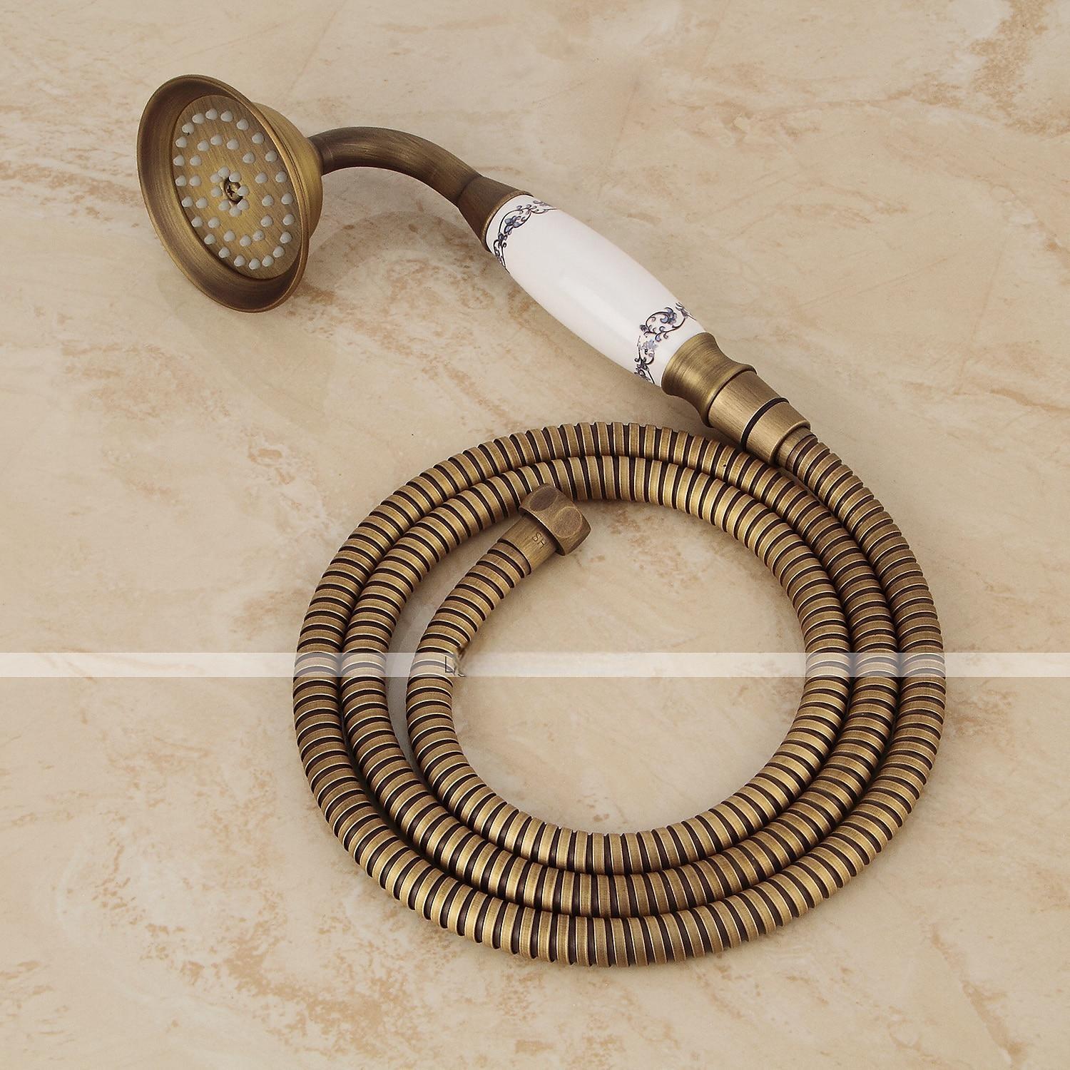Brass Shower Faucet SetTwo Handles One Hole  Wall Installation Waterfall Portable Spray Pull out Handshower with Cold/Hot Water 2025 - CAD $71.99 –P4