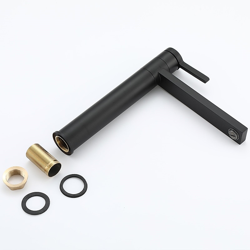Bathroom Vessel Faucet Tall 11 inch, Sink Mixer Basin Taps Deck Mounted, Monobloc Round Single Handle Cermaic Valve Brass Taps Black Gold Chrome 2025 - CAD $87.99 –P2