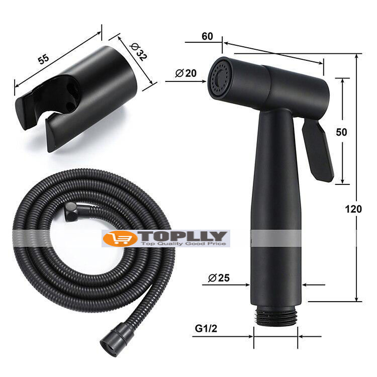 Single Hole Bidet Black Toilet Handheld High Pressure Cleaning Spray Gun 2025 - CAD $36.99 –P3