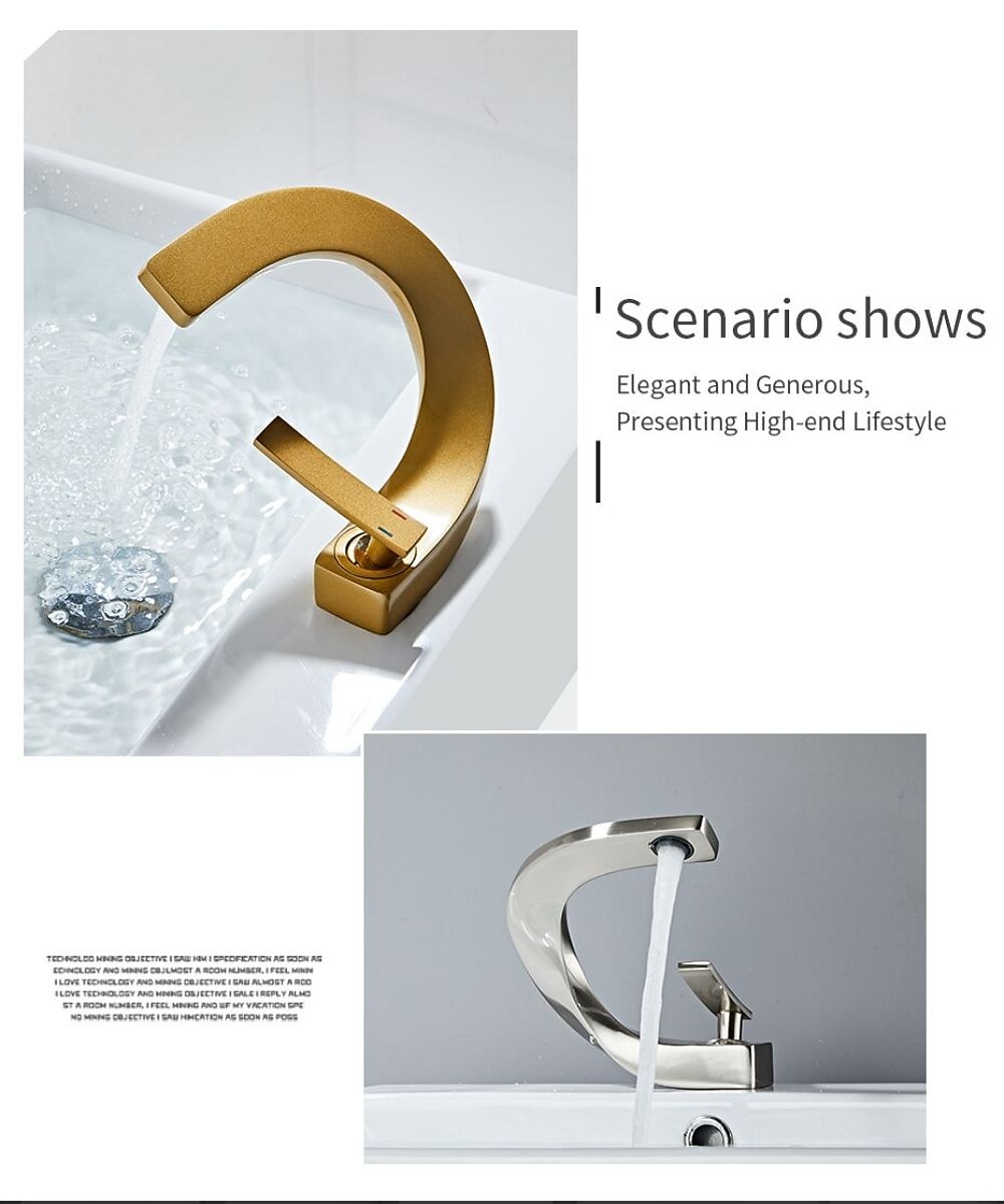 Bathroom Sink Mixer Faucet, Mono Wash Basin Single Handle Basin Taps Washroom, Monobloc Vessel Water Brass Tap Deck Mounted with Hot and Cold Hose 2025 - CAD $135.99 –P3