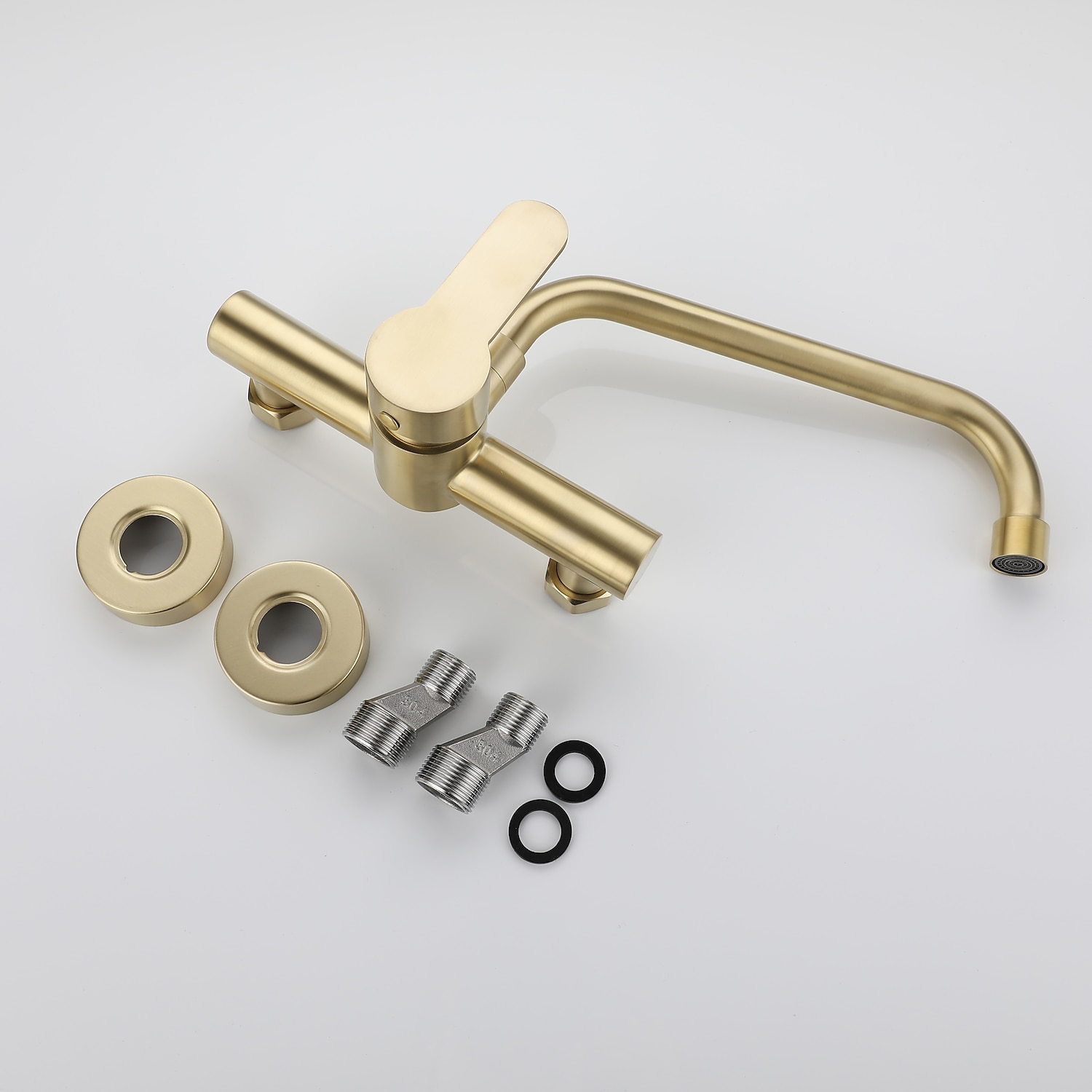 Kitchen faucet - Single Handle Two Holes Brushed Gold Pot Filler Wall Mounted Contemporary Kitchen Taps 2025 - CAD $95.99 –P10