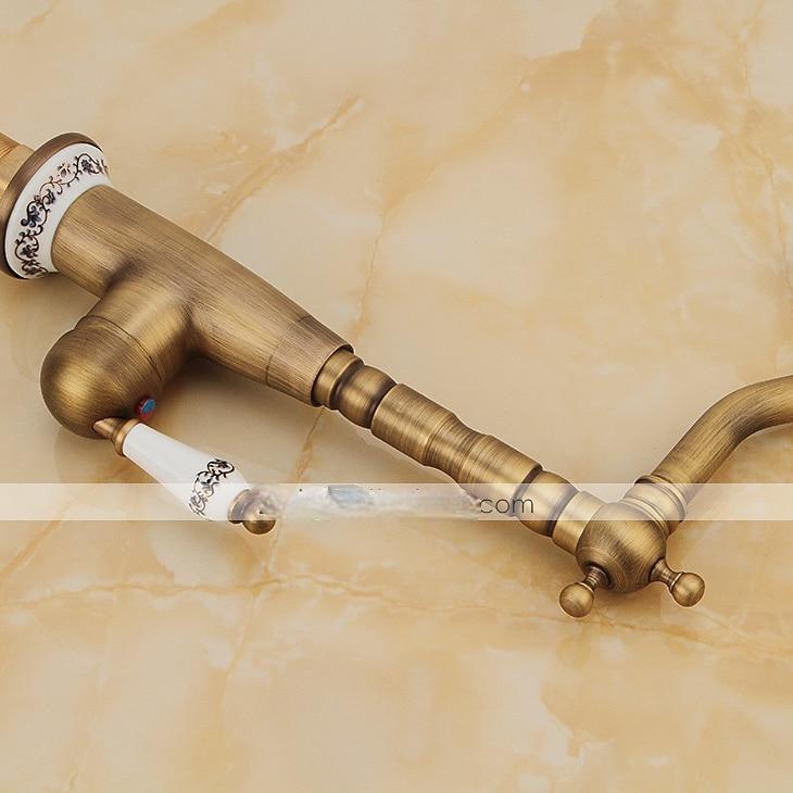 Antique Copper Kitchen FaucetGolden/Black Single Handle One Hole Electroplated Standard Spout Centerset Antique Design Kitchen Taps with Hot and Cold Water Switch 2025 - CAD $111.99 –P5