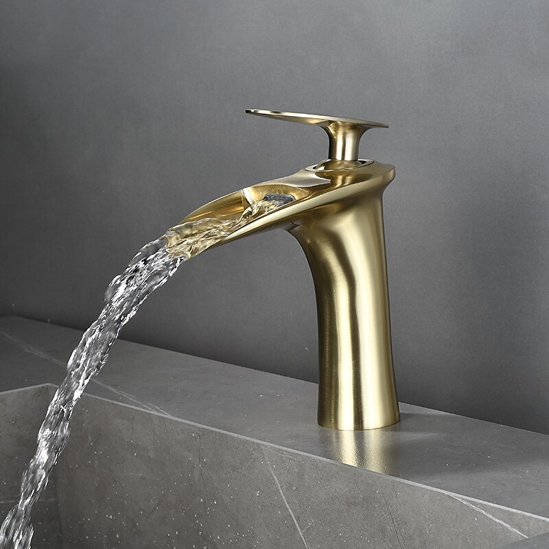 Bathroom Sink Faucet - Waterfall Electroplated / Painted Finishes Centerset Single Handle One HoleBath Taps 2025 - CAD $103.99 –P20