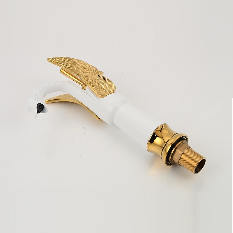 Retro Bathroom Sink Mixer Faucet Brass Swan Shap, Monobloc Washroom Basin Taps Single Handle One Hole Deck Mounted, Mono Water Vessel Tap Hot and Cold Hose Antique 2025 - CAD $143.99 –P6
